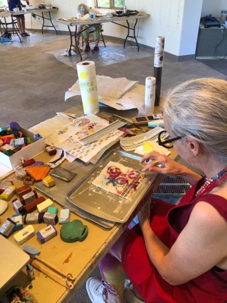 looking over a working artist shoulder